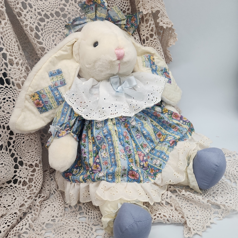 Boho Rabbit Doll Unique Designer Home Accessories Victorian Patchwork